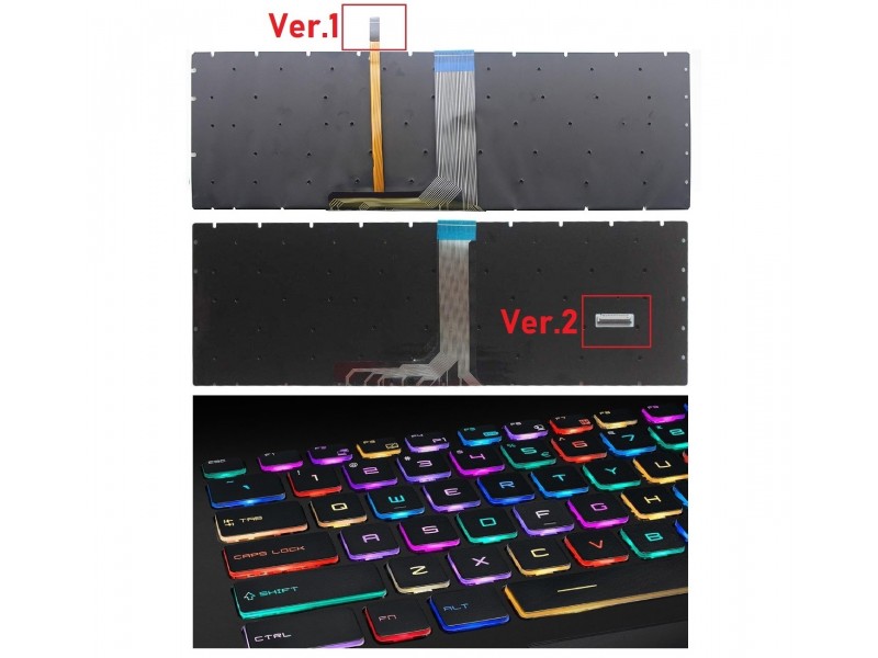 MSI GT76 Titan GT76 9SG Titan DT ... vb Klavye Siyah Türkçe Işıklı - RGB